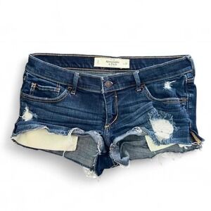 Vintage Y2K Abercrombie & Fitch Micro Jean Shorts Size 2/W26 Low Rise Hot Pants